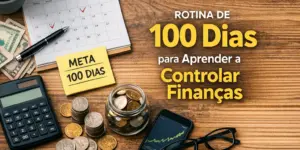 Planejamento financeiro com gráfico e moedas para educação brasileira 2026.