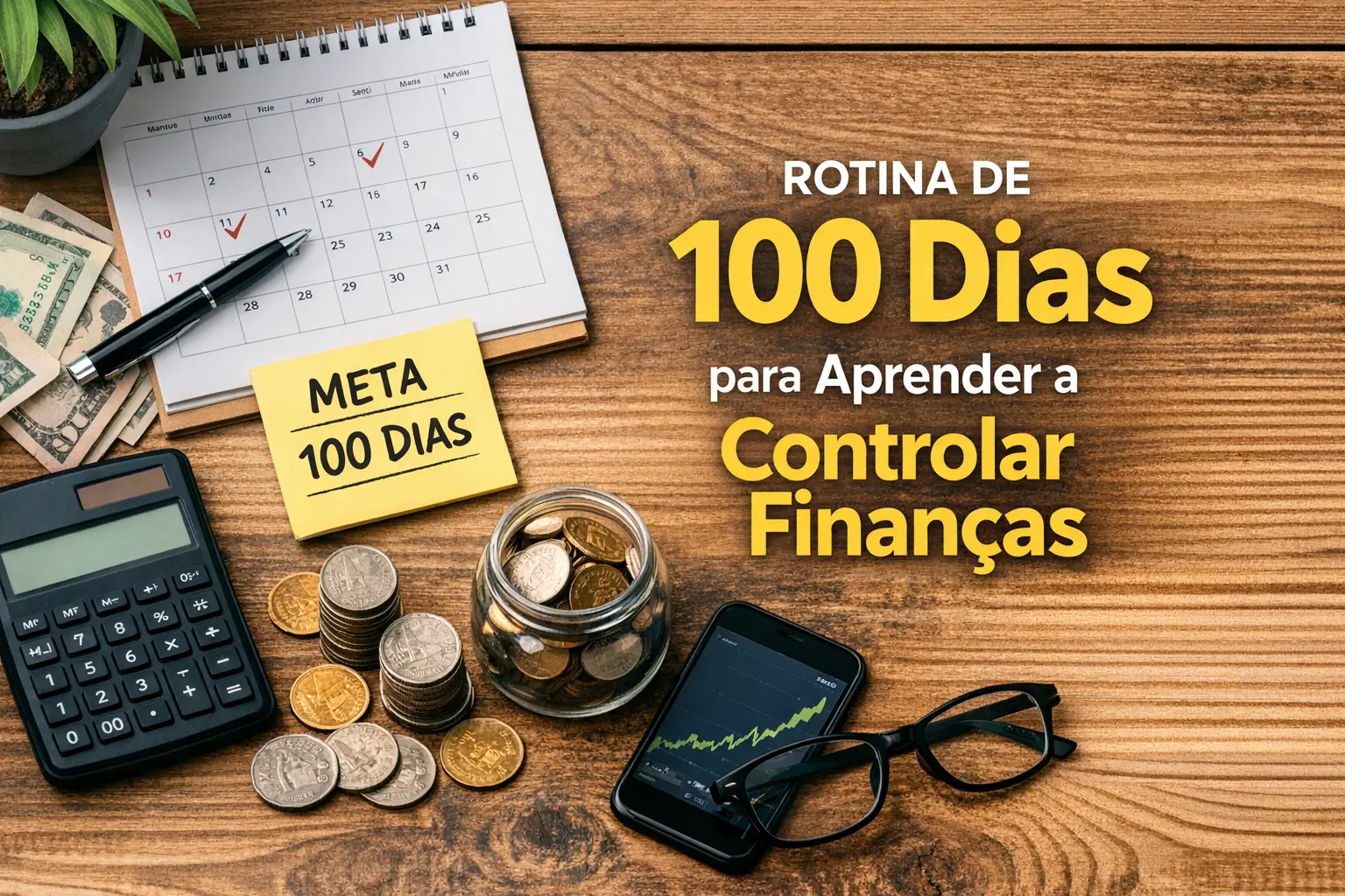 Planejamento financeiro com gráfico e moedas para educação brasileira 2026.