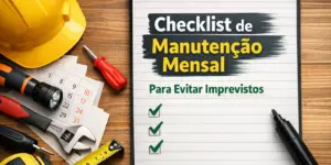 Ferramentas e itens organizados com checklist 